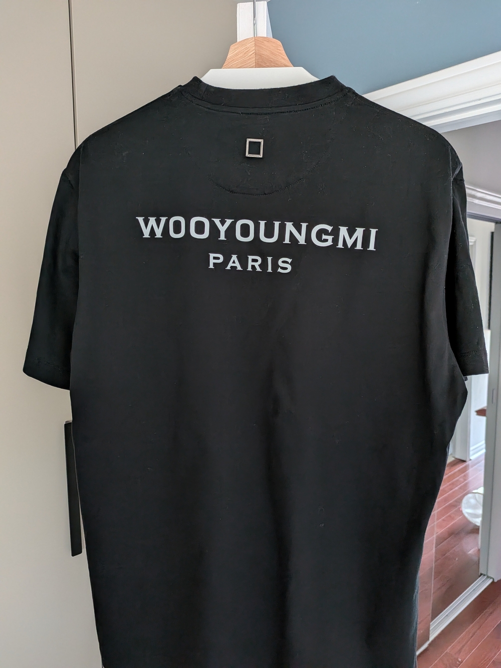 Wooyoungmi Black Men's Logo Tee with Paris Print